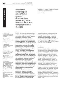 Peripheral Hypertrophic Subepithelial Corneal Degeneration Presenting