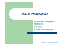 Hacker Perspectives