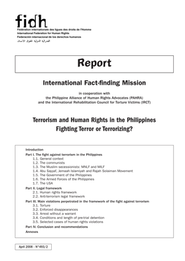 Terrorism and Human Rights in the Philippines Fighting Terror Or Terrorizing?