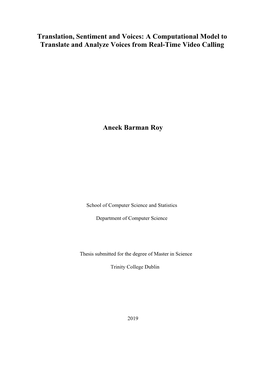 Translation, Sentiment and Voices: a Computational Model to Translate and Analyze Voices from Real-Time Video Calling