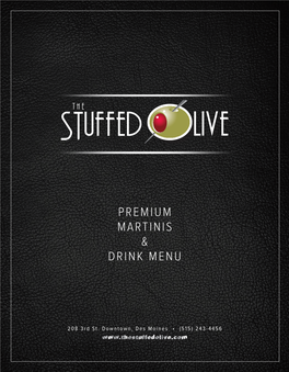 Premium Martinis & Drink Menu