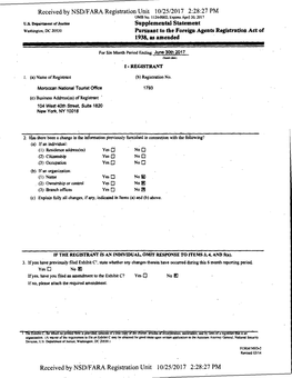 Received by NSD/FARA Registration Unit 10/25/2017 2:28:27 PM OMB No