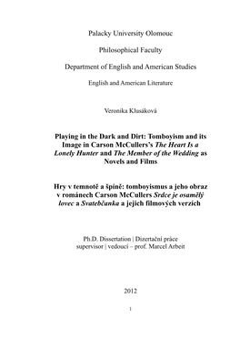 Playing in the Dirt: Tomboyism and Its Literary and Film Adaptation in Carson Mccullers