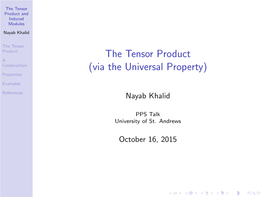 The Tensor Product and Induced Modules