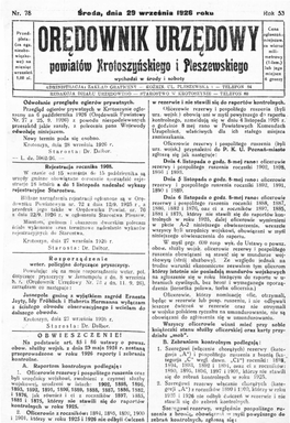 ORĘDOWNIK URZĘDOWY Mil I· Wiązko· Metrowy We) Na • (1.Łam.) Miesiąc I Lub Jego Wrze.Sień Powiatów Rrotoszgński~Go 'Leszewskiego Miejsce 1,00 Zl