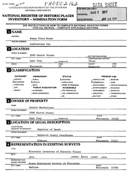 National Register of Historic Places Inventory « Nomination Form