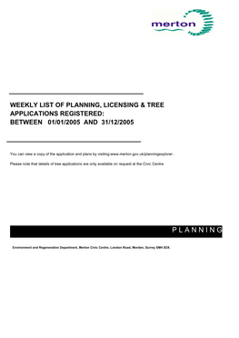 2005 Planning and Tree Applications