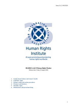 IBAHRI Covid-19 Human Rights Monitor Release Date: Friday 21 August 2020