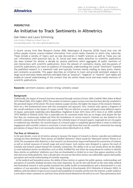 An Initiative to Track Sentiments in Altmetrics