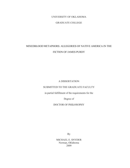 Allegories of Native America in the Fiction of James Purdy