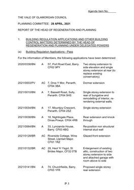 Planning Committee Report 20-04-21