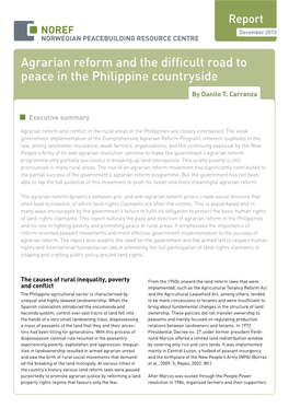 Agrarian Reform and the Difficult Road to Peace in the Philippine Countryside