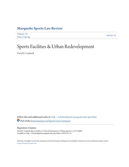 Sports Facilities & Urban Redevelopment