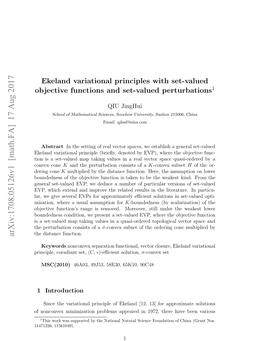 Ekeland Variational Principles with Set-Valued Objective Functions And
