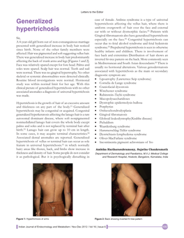 Generalized Hypertrichosis