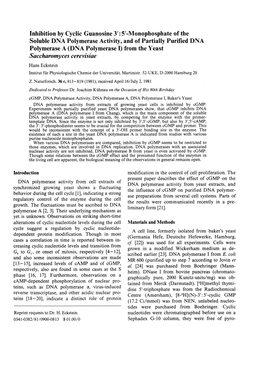 Inhibition by Cyclic Guanosine 3':5'-Monophosphate of the Soluble DNA Polymerase Activity, and of Partially Purified DNA Polymer