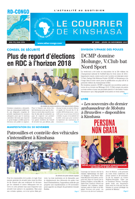 De Report D'élections En RDC À L'horizon 2018
