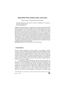 Hyperbolic Prism, Poincaré Disc, and Foams