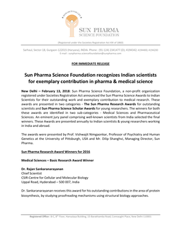 Sun Pharma Science Foundation's Annual Conference and Research