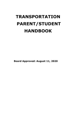 Parent/Student Transportation Handbook