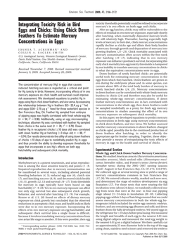 Using Chick Down Feathers to Estimate Mercury Concentrations In