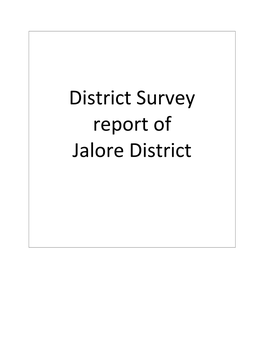 District Survey Report of Jalore District 1.0 Introduction