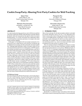 Cookie Swap Party: Abusing First-Party Cookies for Web Tracking