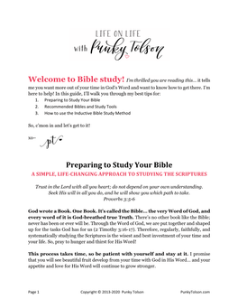 Bible Study! I’M Thrilled You Are Reading This… It Tells Me You Want More out of Your Time in God’S Word and Want to Know How to Get There