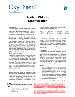 Sodium Chlorite Neutralization