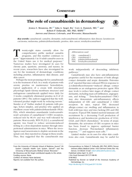 The Role of Cannabinoids in Dermatology