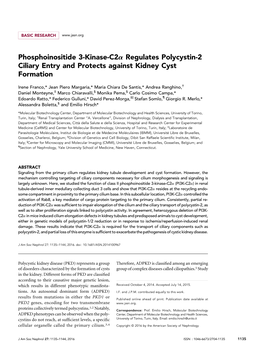 Phosphoinositide 3-Kinase-C2α Regulates Polycystin-2 Ciliary Entry