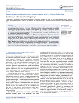 Recent Advances in Automated Protein Design and Its Future