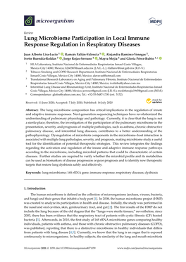 Lung Microbiome Participation in Local Immune Response Regulation in Respiratory Diseases