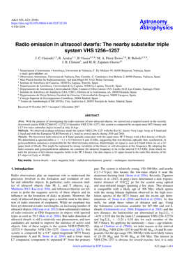 Radio Emission in Ultracool Dwarfs: the Nearby Substellar Triple System VHS 1256–1257 J