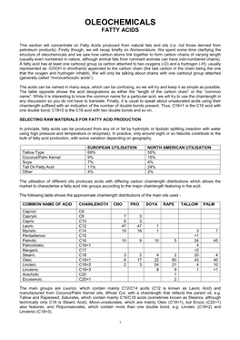 Oleochemicals Series