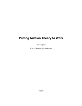 Putting Auction Theory to Work