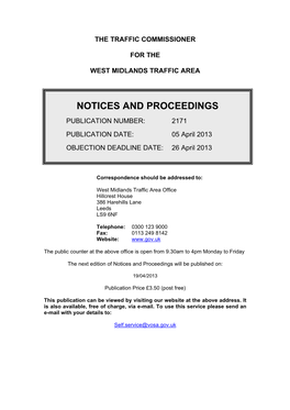 Notices and Proceedings