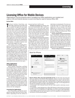 Licensing Office for Mobile Devices