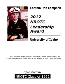 2012 NROTC Leadership Award