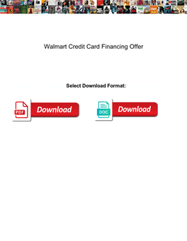 Walmart Credit Card Financing Offer