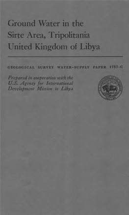 Ground Water in the Sirte Area, Tripolitania United Kingdom of Libya