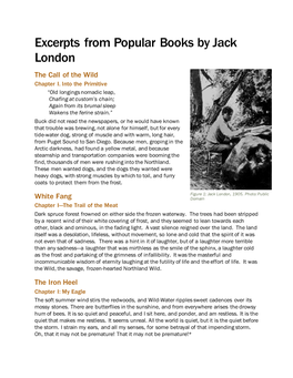 Excerpts from Popular Books by Jack London the Call of the Wild Chapter I