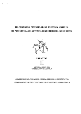 111 Congreso Peninsular De Historia Antigua Iii