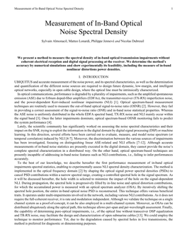 Measurement of In-Band Optical Noise Spectral Density 1