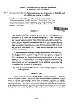 Bio-9 a Comparison of Y-Irradiation and Microwave Treatments on the Lipids and Microbiological Pattern of Beef Liver