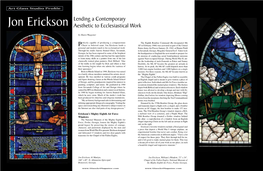 Jon Erickson Lending a Contemporary Aesthetic to Ecclesiastical Work