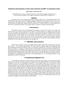 Rotational Cherecteristics of Solar Radio Emissions