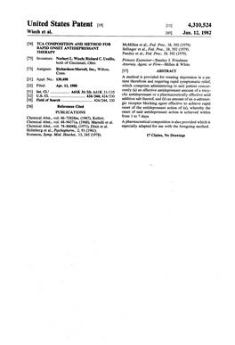 United States Patent (19) (11) 4,310,524 Wiech Et Al