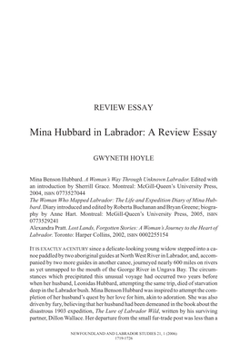 Mina Hubbard in Labrador: a Review Essay