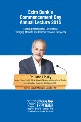 Exim Bank's Commencement Day Annual Lecture 2015